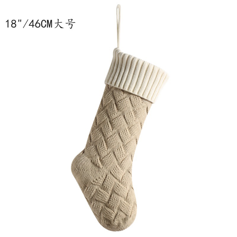 Knitted Christmas Stockings Large Size Cable Knit Holiday Decorative Gifts